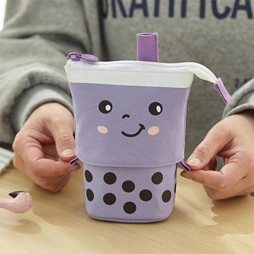 Pencil Standable Pen Pen Pen Pencil Pencil Large Small Item Storage [Queen-b] Case, Tapioca, 2-way Stand, Self-standing, Expandable, Holder, Pouch,