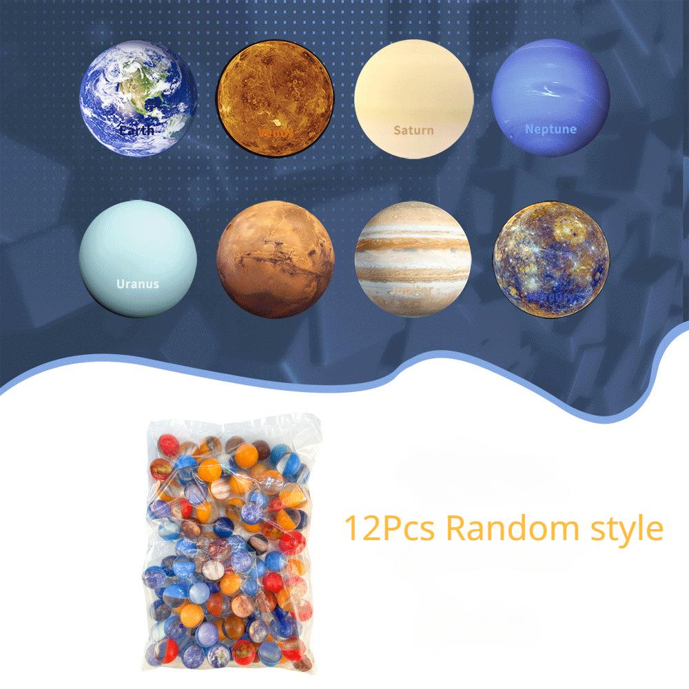 12Pcs 30mm Bouncy Balls Solar System Planet Rubber Bouncing Ball Anti Stress Toys for Kids Birthday Party Favors Gift