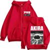 Japanese Anime Science Fiction Akira Saro Kaneda Zipper Hoodies Men Women Vintage Manga Sweatshirt Fleece Oversized Coats Y2k