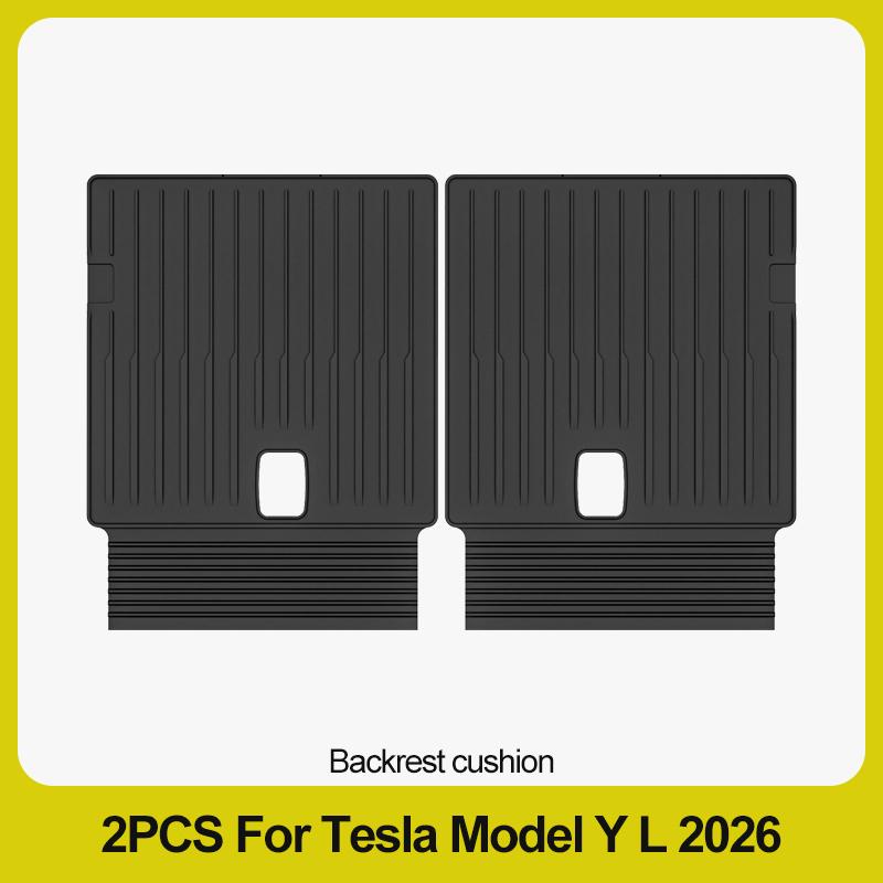 Tapis de sol 6 places pour Tesla Model Y L 2026+, tapis de coffre TPE 3 rangées, housse de siège arrière, doublure de coffre avant, plateau de