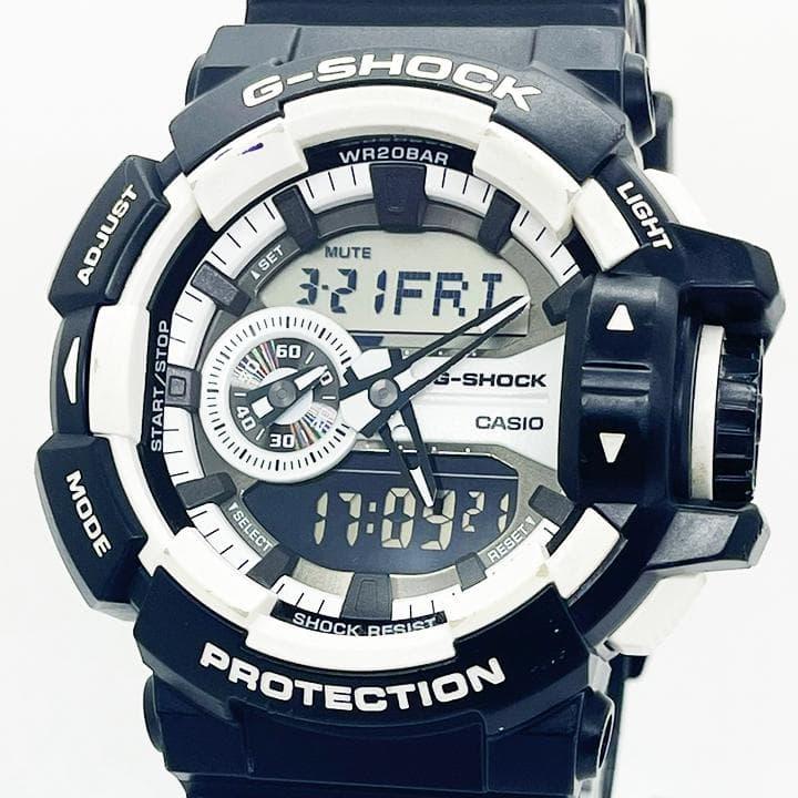 Used Casio G-SHOCK rotary switch black/white GA-400