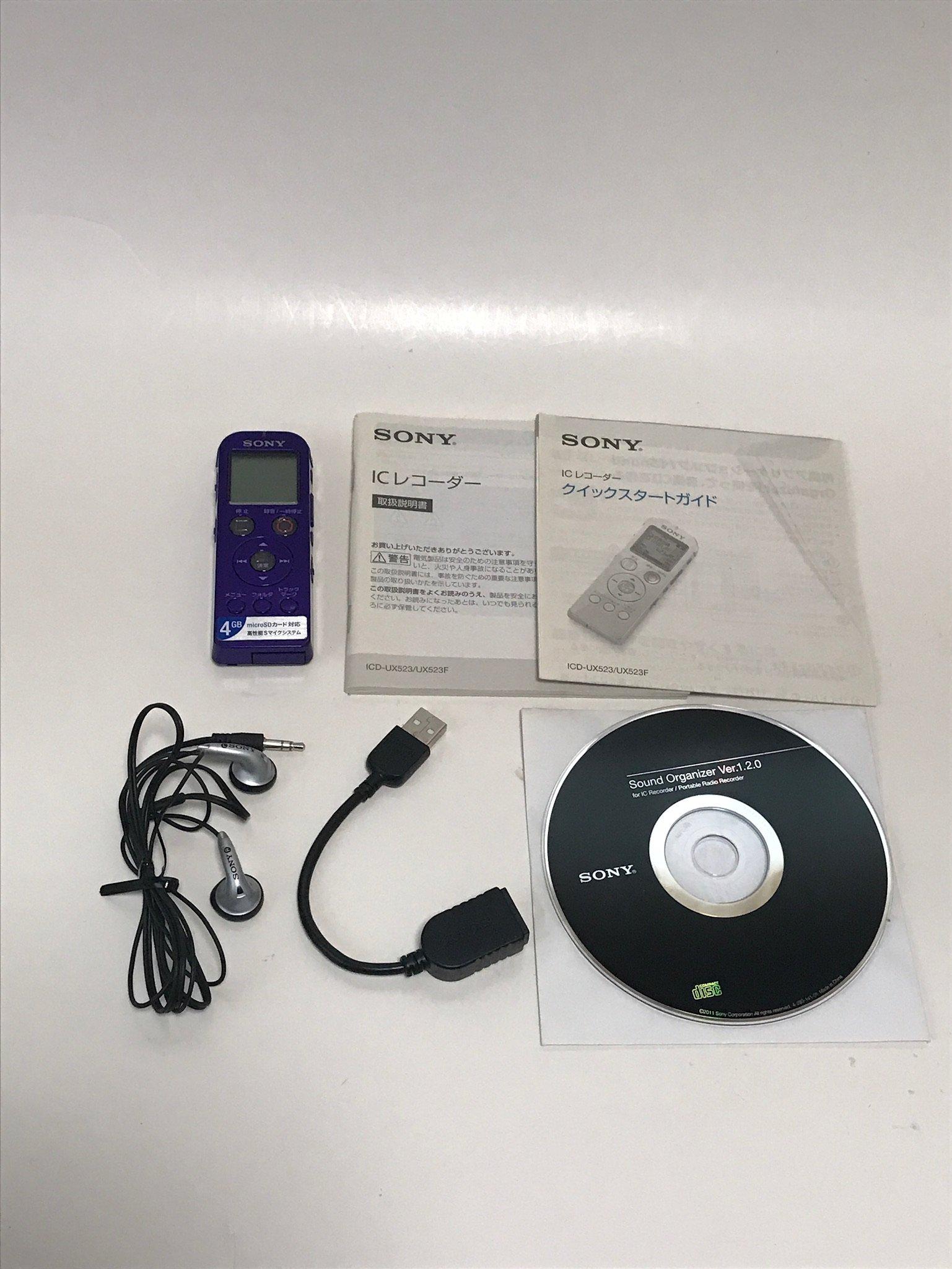 

SONY Stereo IC Recorder UX523 4GB Violet ICD-UX523/V Фіолетовий