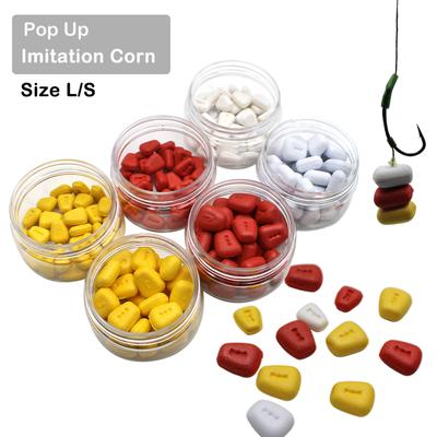 30 pezzi di imitazione del mais pop-up per la pesca alla carpa, taglia S/L, galleggiabilità, galleggiante, boilies di mais per carpe, esche, accessori per mangiatoie