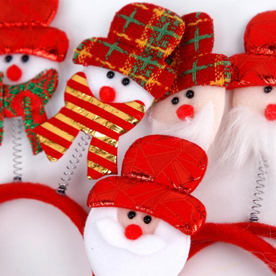 Christmas Hairband for Adults Kids Festive Hair Accessory Santa Claus Snowman Hairband for All Ages Xmas Parties Dress-up