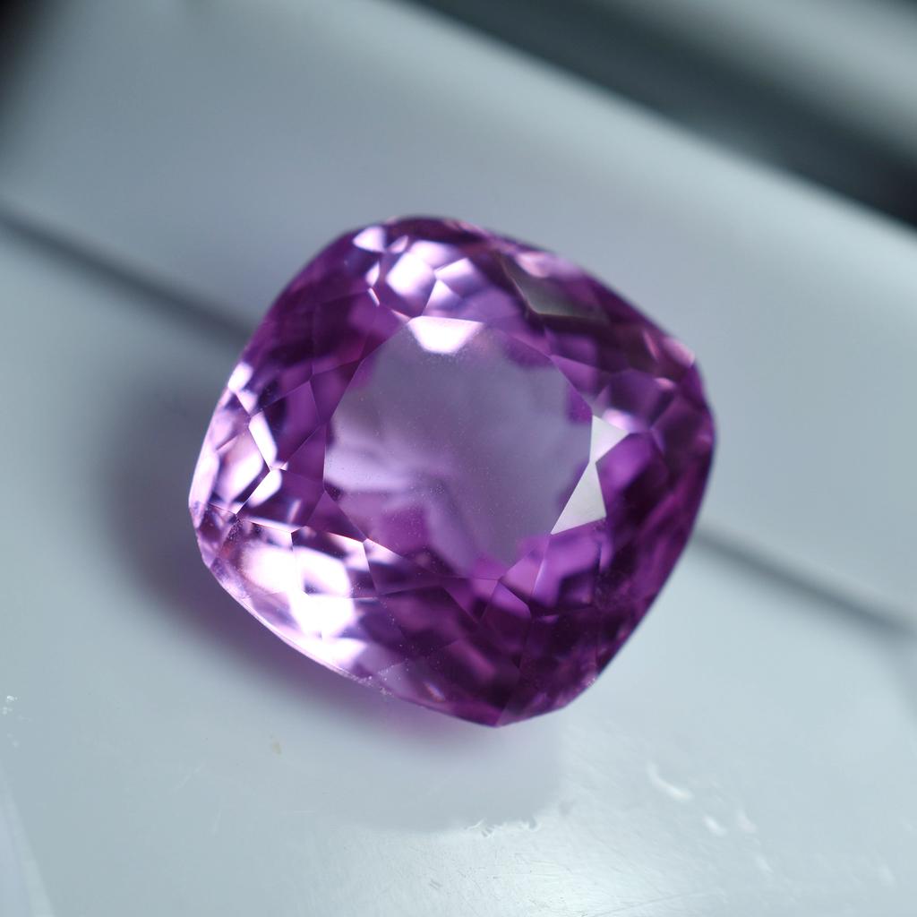 Natural Pink Sapphire Loose Gemstone 8.2 Ct Square Cushion Cut September Birthday Birthstone