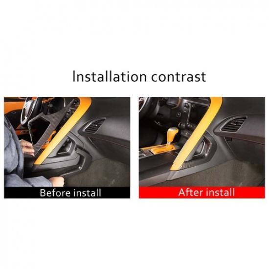 Carbon Fiber Co-pilot center Grab Handle Cover Trim For Corvette C7 2014-