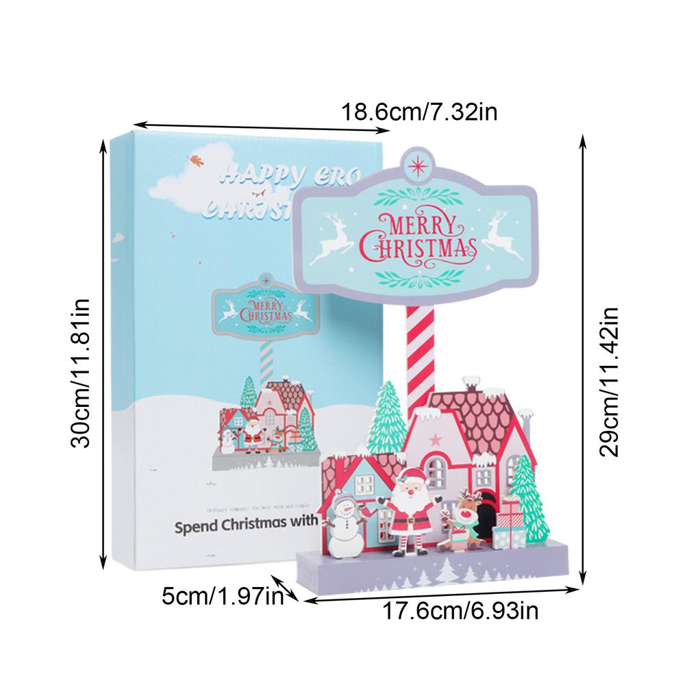 

Рождественский деревянный домик табличка на стол Веселые рождественские деревянные таблички на стол Рождественские зимние украшения для дома Декоративная центральная часть стола чёрный