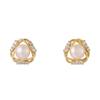 Elegant Hollow Pearl Stud Earrings for Women - Exquisite, High-End, Slimming, and Fashion-Forward Design
