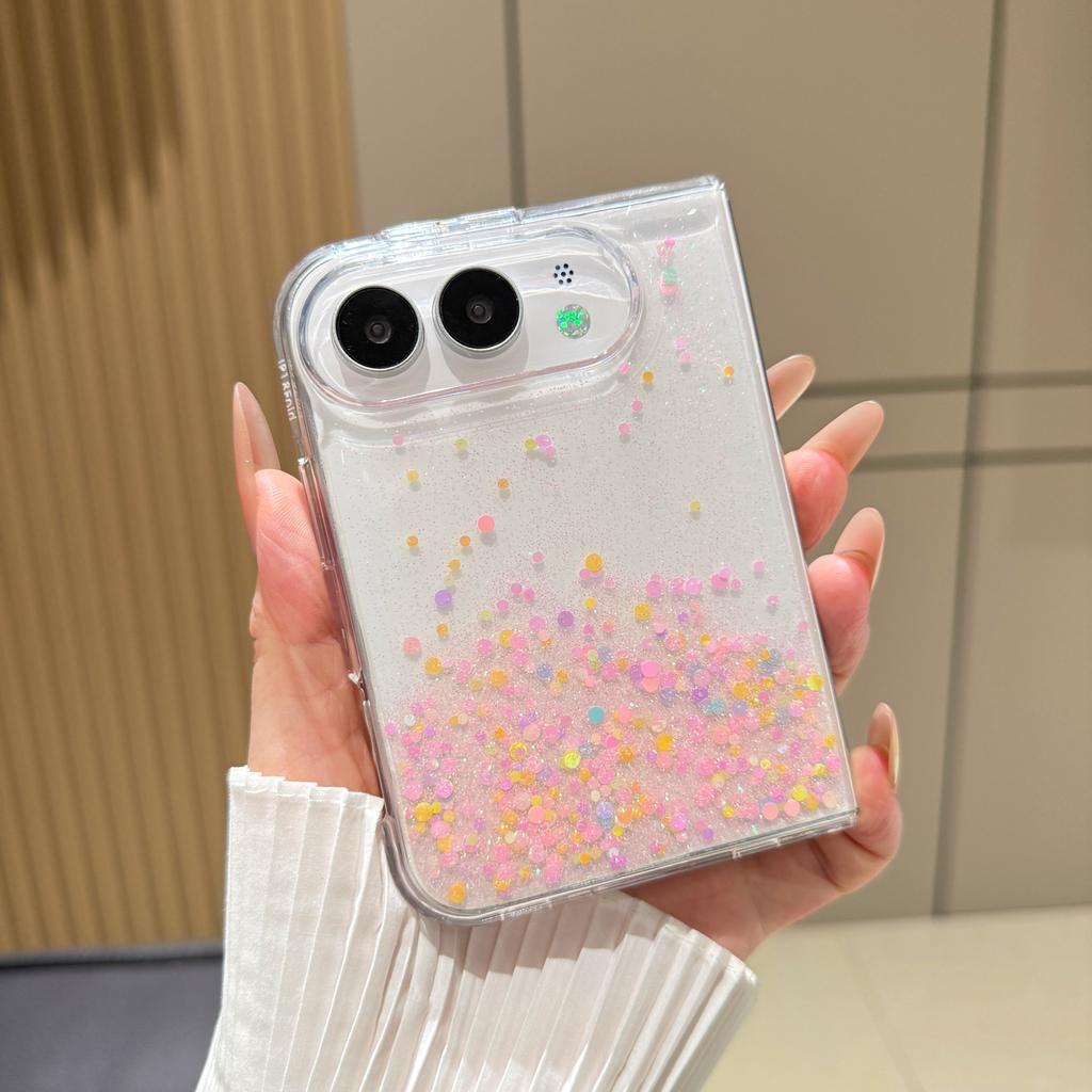 For IPhone Ultra Luxury Love Heart Liquid Glitter TPU Phone Case for IPhone Ultra 18Fold Quicksand Clear Bumper Shockproof Cover