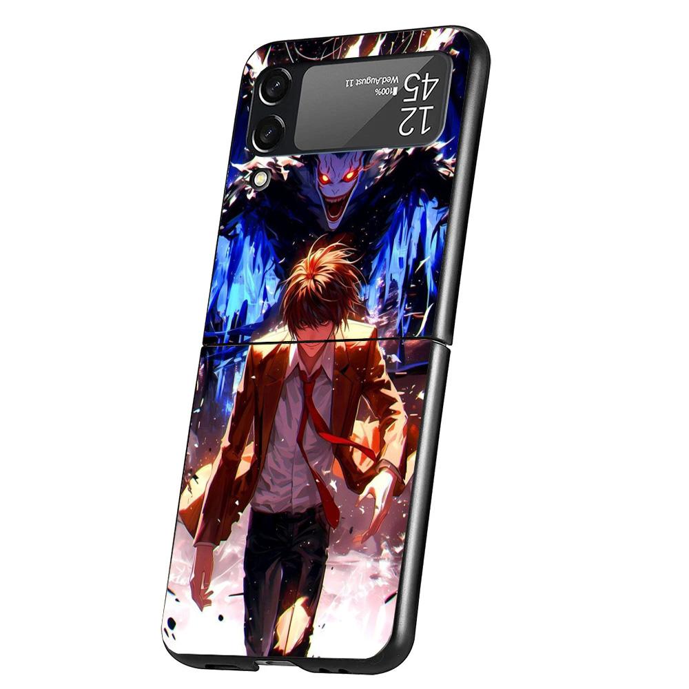 N-Note D-Death Anime Ryuk Cover Phone Case For Samsung Galaxy Z Flip 7 6 5 4 3 5G Flip7 Flip6 Flip5 Flip4 Flip3 Black Fundas She