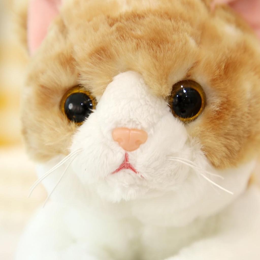 This and lifelike plush pillow features a brown tabby and calico black and white A perfect gift for or store This 50cm plush toy cushion features a