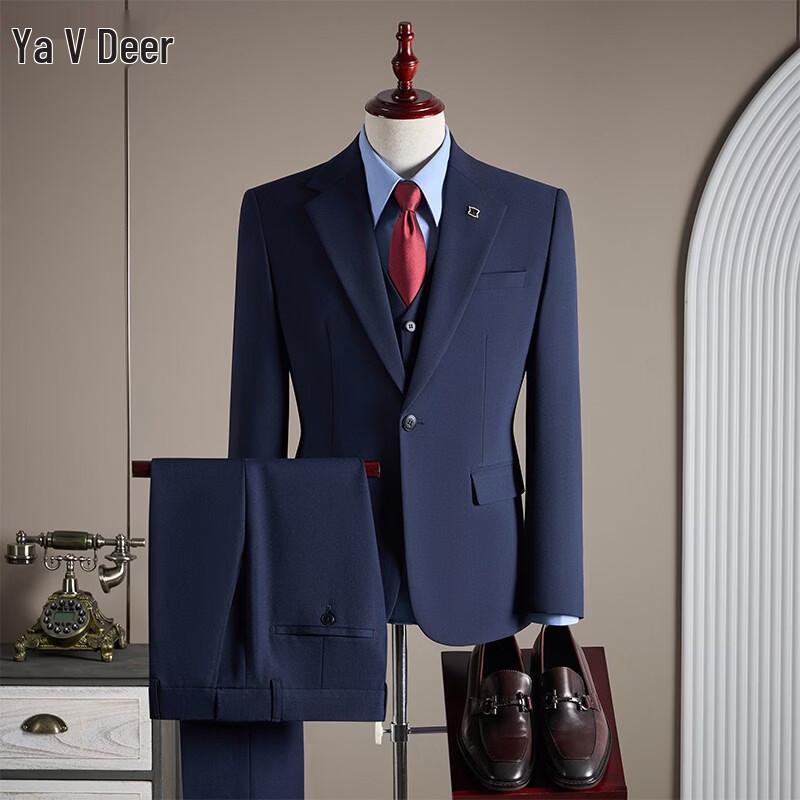 Yalu Men s Slim Fit 3-Piece Business Wedding Suit XL королевский синий