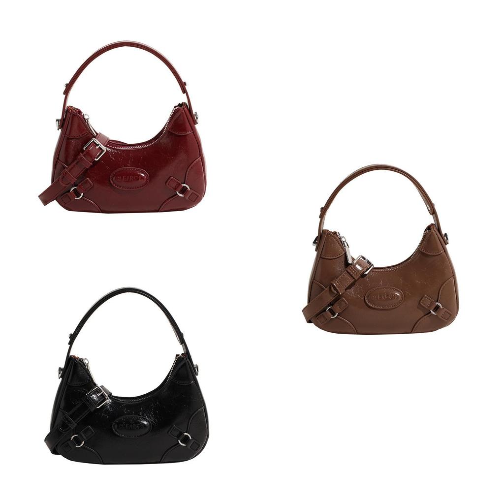 2023 New Arrivals Wine Red Urban Simple Pu Dumpling Bag Shoulder Crossbody Bag For Women