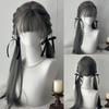 Synthetic Long Straight Hair Halloween Lolita Cosplay Wigs Cute Grey Wigs With Bang Carnival