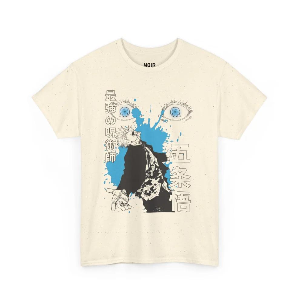 Jujutsu Kaisen Gojo Six Eyes Pure Cotton Tshirt Men and Women Anime Style Fashion Comfortable Casual Short Sleeved Tshirt