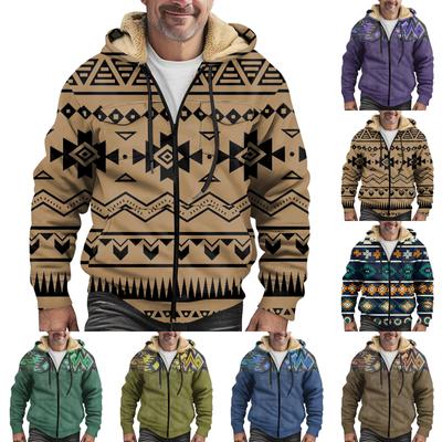 Męska zimowa bluza polarowa z kapturem i kieszeniami naszytymi, kurtka casualowa
