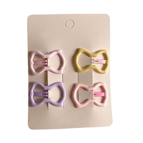 4Pcs Hairpins Hollow Star Heart Butterflies Shape Hair Clips Soft Macaron Colors Gentle BB Clips Kids Hair Accessories