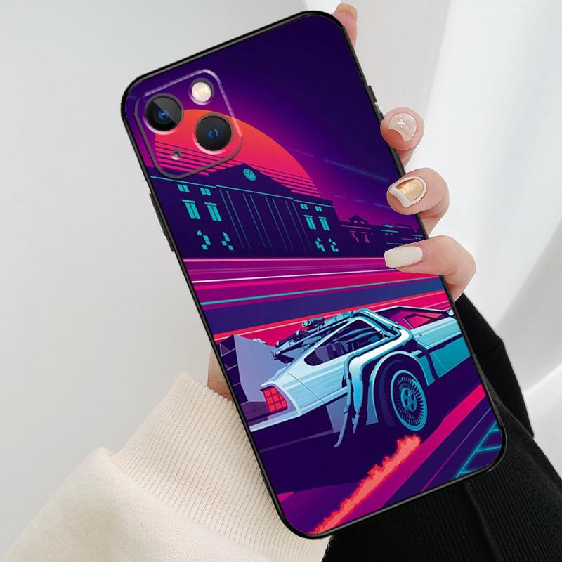 Back To The Future Time Machine Phone Case For iPhone 17 Pro Max 16 15 11 13 12 14 Pro Max mini 15 16 Plus 16e 17 Air Cover