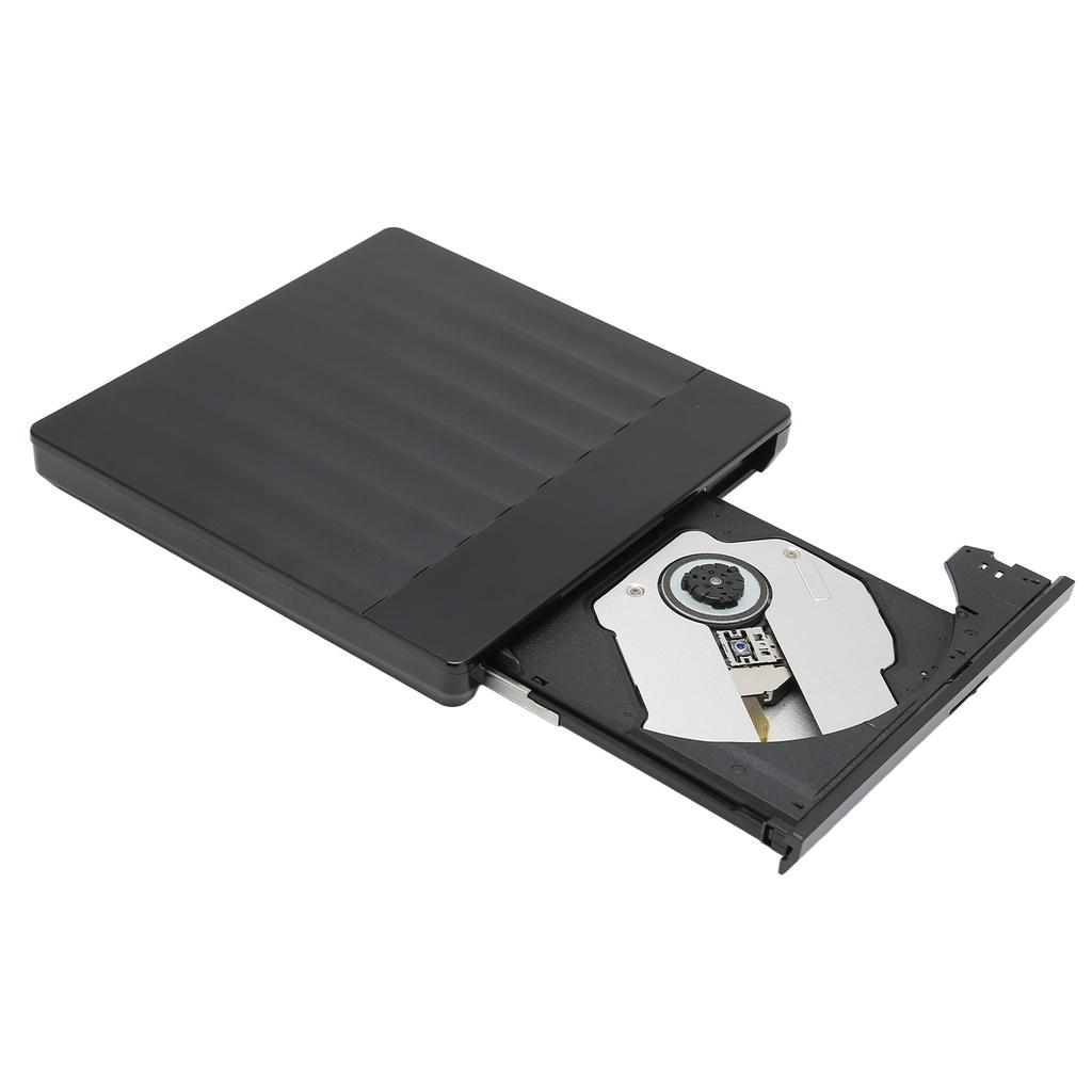 External DVD Drive USB3.0 Type C High Speed Plug and Play Strong Compatibility CD Burner for Movie Music Record Black