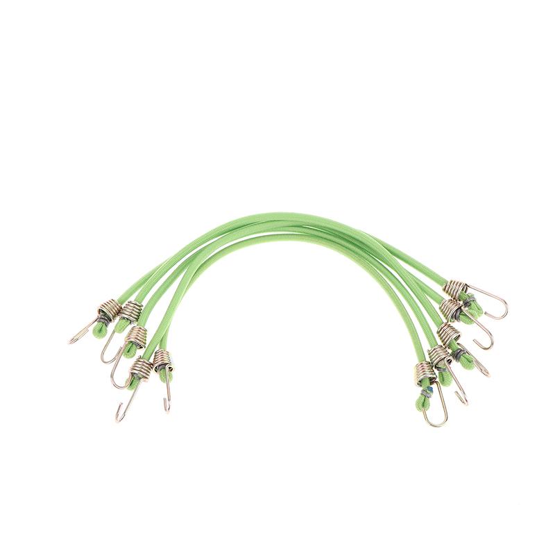 

5 шт. Эластичный багажный ремень с фиксированной пряжкой, маленький крючок 4 мм, латексный мини-шнур для кемпинга, фиксированный эластичный шнур, аксессуар зелёный