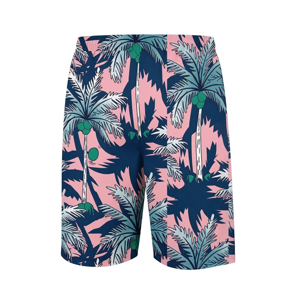 Men's Casual Printed Drawstring Shorts Summer Beach Wide Leg Relaxed Fit Lightweight Quick Dry Fabric