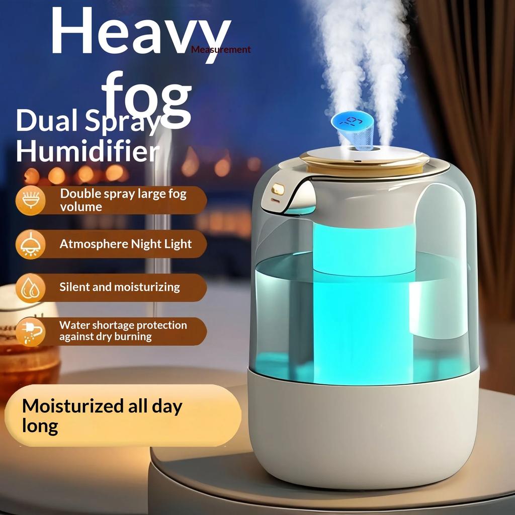 Large Capacity Humidifier Ultra Quiet Humidifier Top Fill Design with UV Light Filter Adjustable MistColor Changing Humidifier