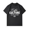 Men's 100% Cotton Crew Neck Short Sleeve T-Shirt, Coffee Culture No Coffee No Work Slogan Print Casual Loose Fit Tees for Daily Casual Wear Streetwear