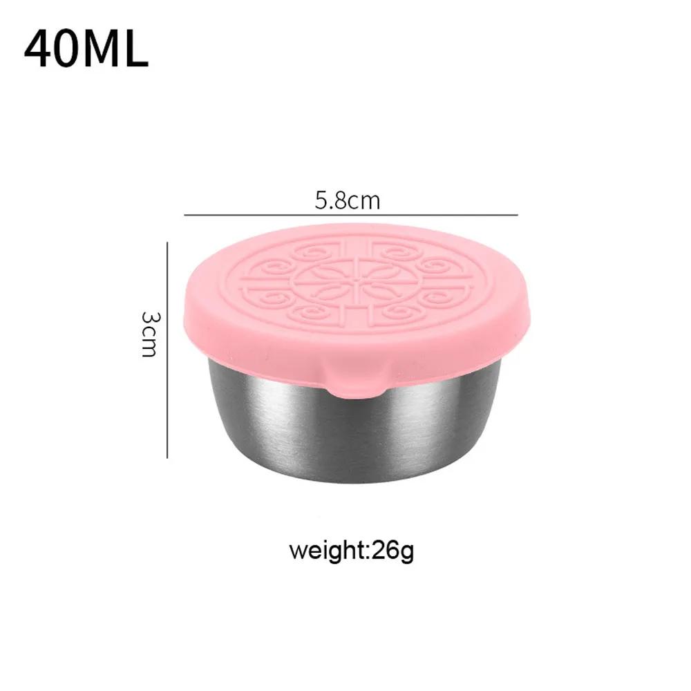1ks Nádoba na salátový dresink s 1,35oz/40ml opakovaně použitelným nerezovým kelímkem a nepropustnými silikonovými víčky do svačinové krabičky a na piknik