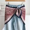 Satinseide Schal Ethnischer Stil Literarischer Stil Dreieckiger Taillenschal Gürtel Vielseitiges Accessoire Jeans Taillenaccessoire Taillenaccessoire