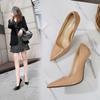 Fashion Pointed-Toe Large-Size High-Heeled Shoes Nightclub Sexy Thin Heeled Professional Women's Shoes WZ-18085-1