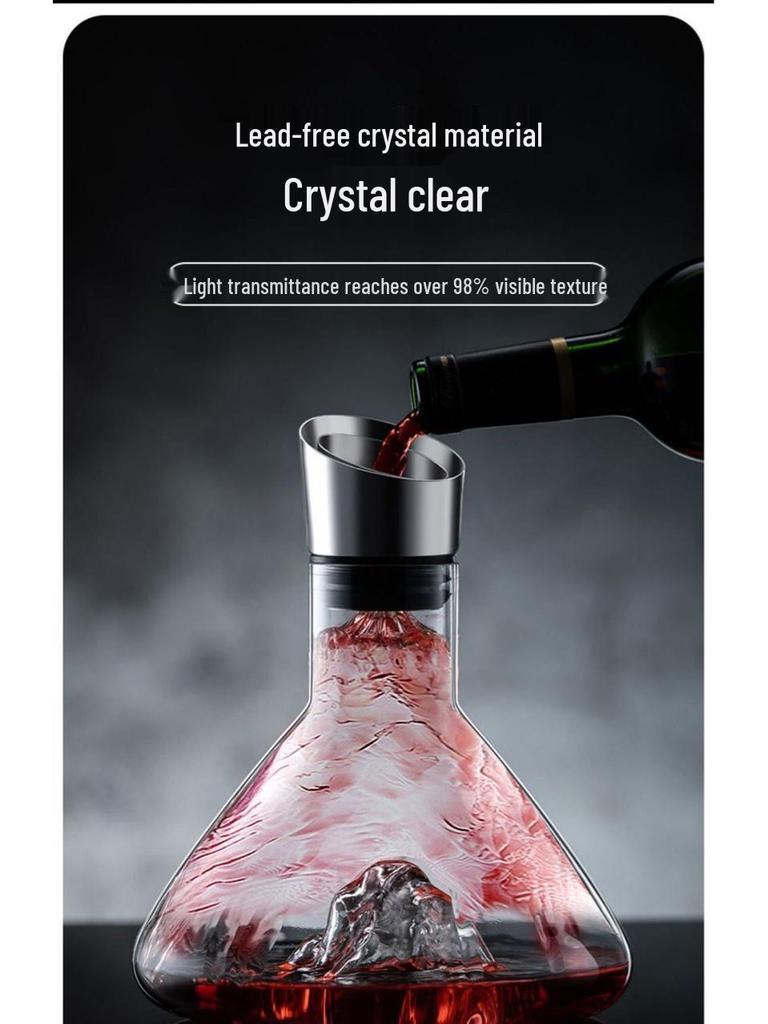 Iceberg Waterfall Decanter Set: Premium Crystal Wine Pourer & Storage