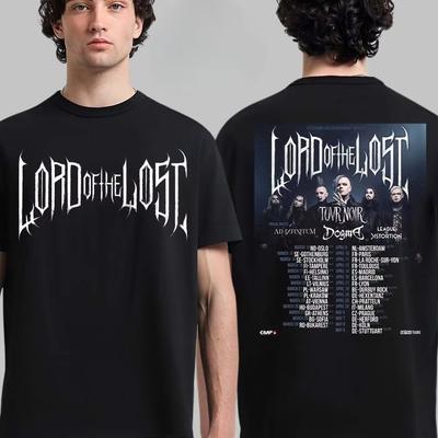 Lord Of The Lost Tovr Noir Tour Graphic Tee Doublesided Venue List Gothic Metal Streetwear Casual Unisex