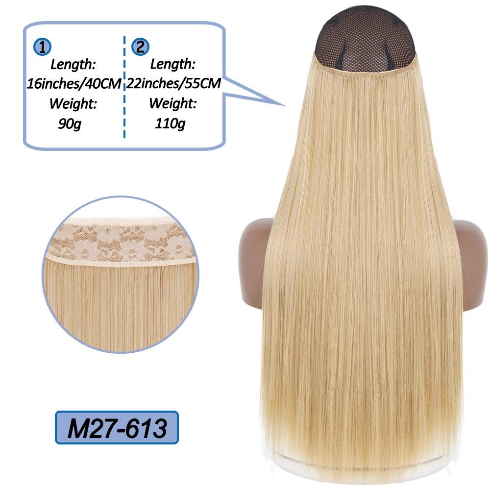 MERISIHAIR No Clips In Natural Hidden Secret False Hair Piece Synthetic Hair Extension Long Straight Fish Line Hair Pieces