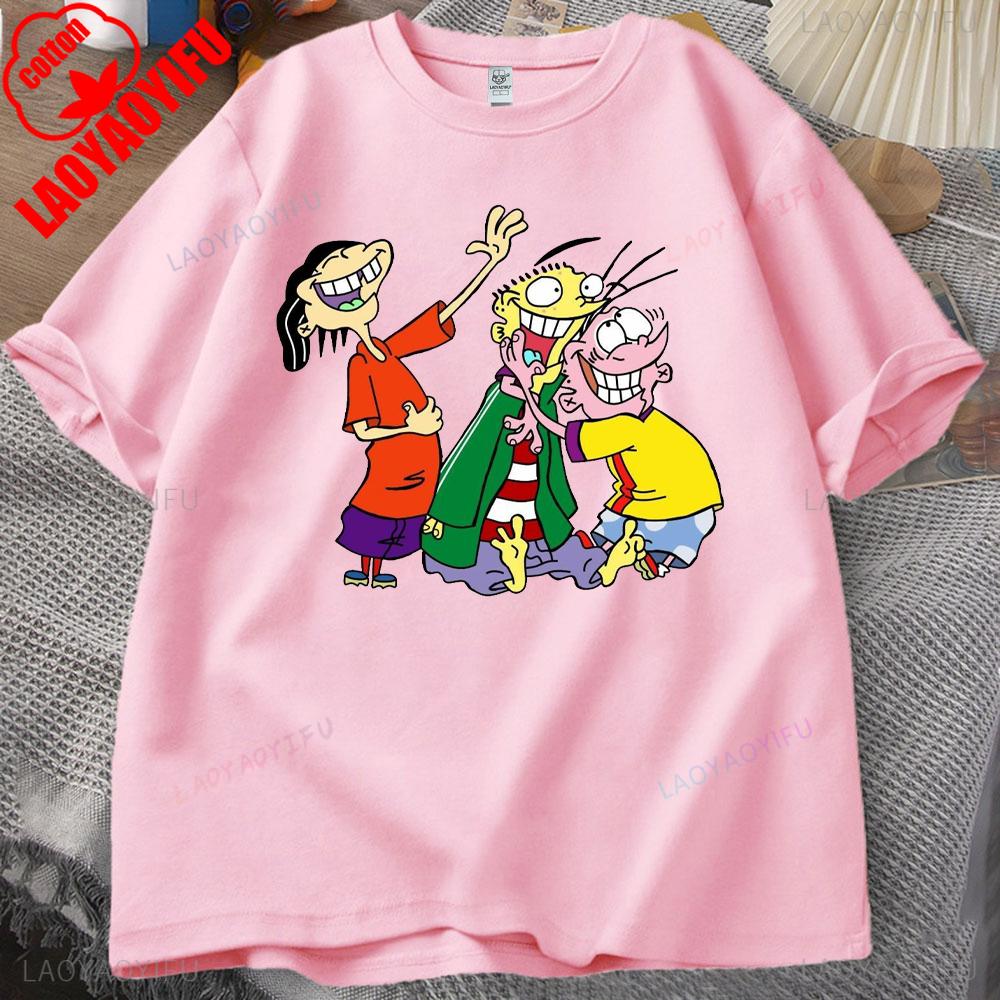 Ed,Edd N Eddy Man T Shirt Ed,Edd N Eddy Printed T-shirt Tops Hip-hop Novelty Trend Simple Style for Outdoor Enthusiasts