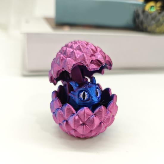 3D Printed Dragon Egg Ornament Vibrant Color Small Size Stress Relief Fidget Toy Adorable Cartoon Dragon Statue