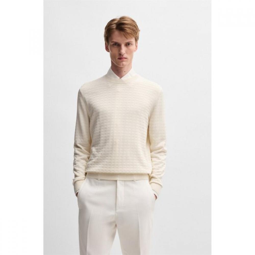 

Boss Regular Fit Silk Knit Sweater Open White 50530881118 XL