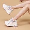 Sommer Damen Dicke Sohle Atmungsaktiv Echtleder Mesh Schuhe 7CM Hohe Plattform Sportliche Freizeitschuhe Vulkanisierte Klobige Sneaker