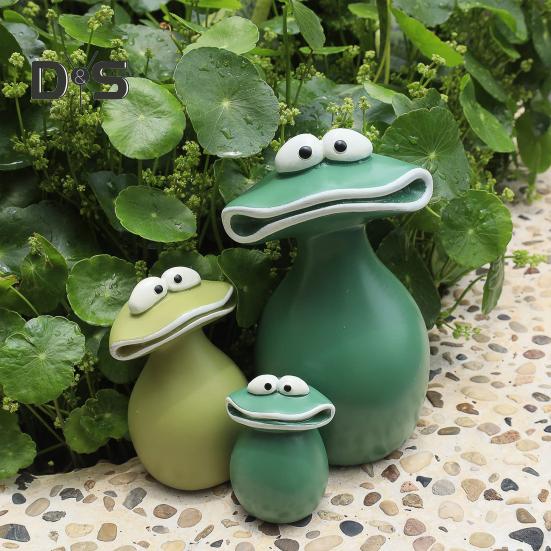 Froschfigur mit großem Mund, Froschfamilie, Ornament aus Kunstharz, wasserdicht, Cartoon-Frosch, Gartenstatue für den Innen- und Außenbereich