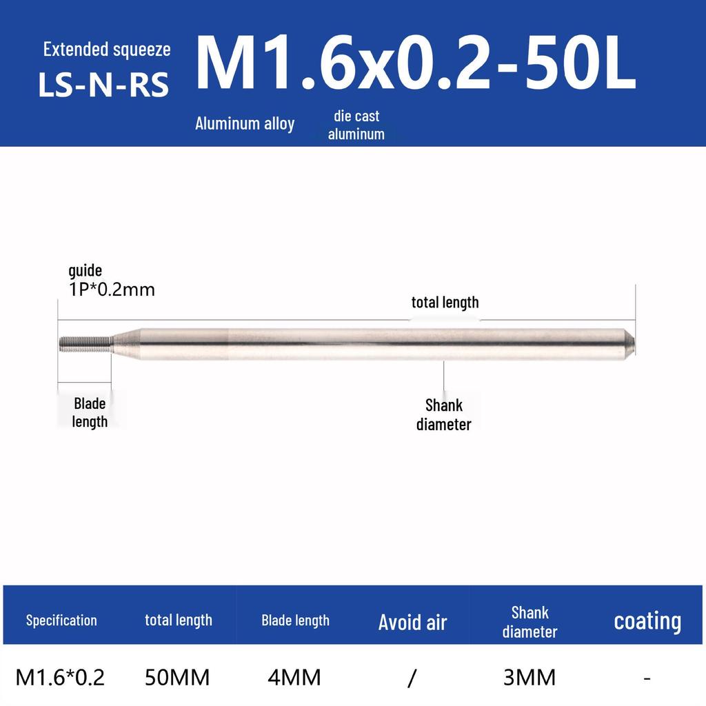 Tungsten Steel Fine Thread Tapping Tap for Watches & Mobile Phones - Sizes M1, M1.2, M1.4, M1.6, M2, M2.5