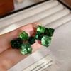 Green Stud Earrings New Popular Light Luxury High Sense Summer Earrings Niche Temperament Unique Earrings Women