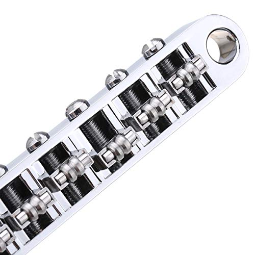 Musiclily Pro 10.4mm Pitch Roller Saddle Tune-O-Matic Bridge for LP, Epiphone, and Les Paul SG Electric Guitars, Chrome