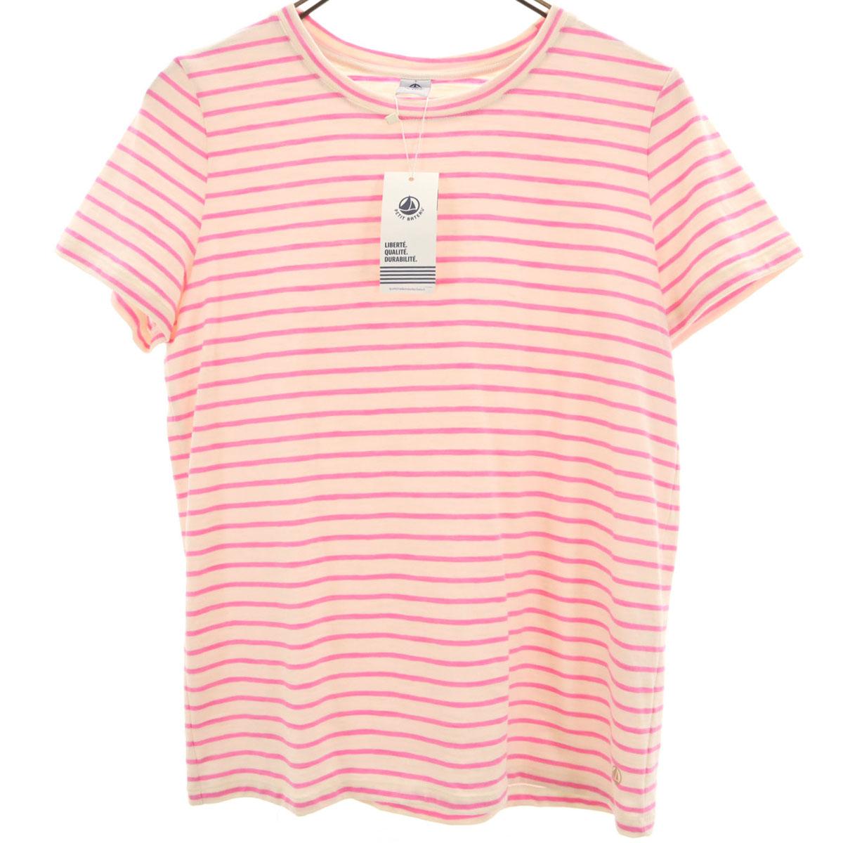 

unused PETIT BATEAU Border Pattern Short sleeve T-shirt S beige Men s Used