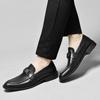 Fashion Classic Business Men's Leather Shoes Luxury Gentleman Style Dress up party Fashion outdoor street Black White loafers Slip on