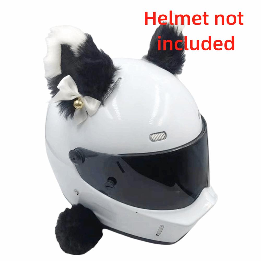 Cute Self-adhesive Motorcycle Helmet Decor Cosplay Personality Plush Cat Ears Soft Smooth Motocross Accessories