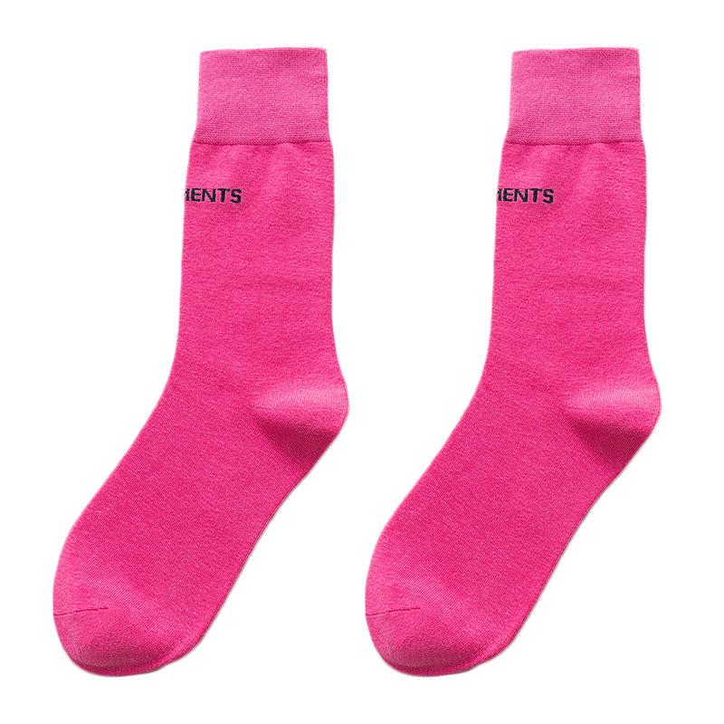 Zhuji Women's Korean Style Letter Print Mid-Calf Socks - Trendy College-Style for Spring and Autumn