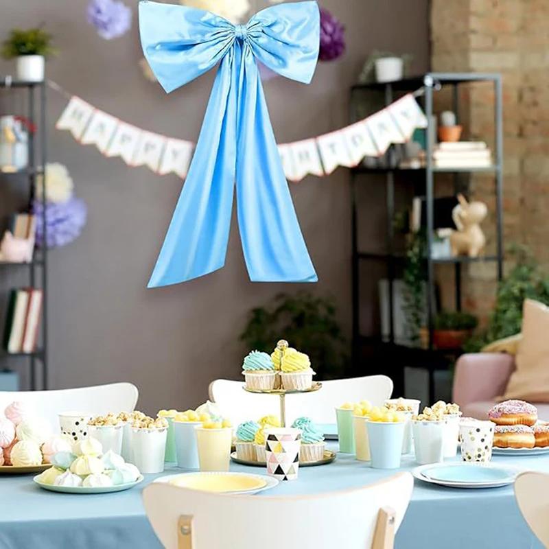 Giant Bow Ribbon Satin Window Display Big Bow Christmas Tree Topper Bow Holiday Wedding Party Wall Decor Hanging Ornaments