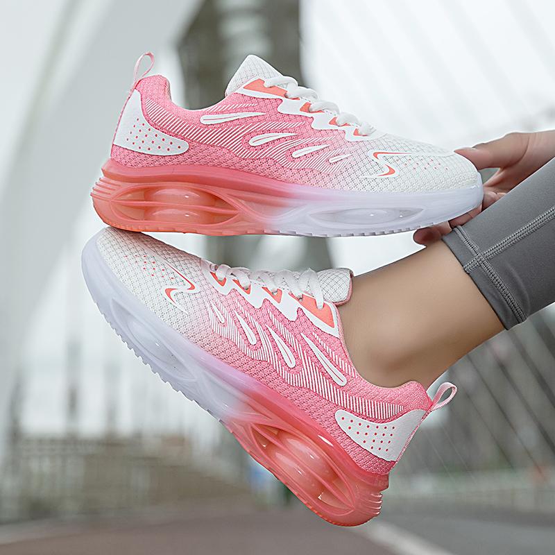Women Big Size Autumn New Air Cushion Shoes Mesh Breathable Lightweight Comfortable Sneaker Fashion Casual Sports Large Footwear