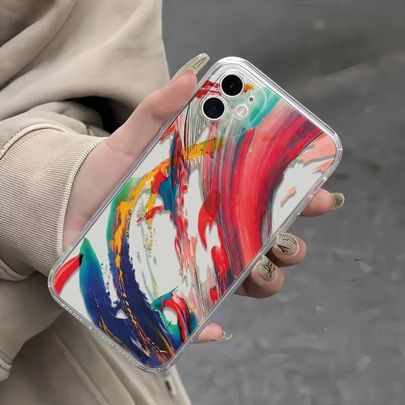 Watercolor Splashed Ink Phone Case For Samsung Galaxy S26 S25 Ultra S24 S23 FE S22 S21 Plus S20 A73 A72 Clear Bumper Cover