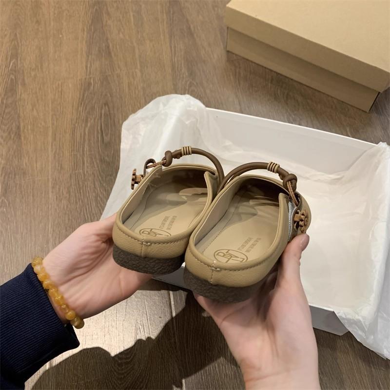 Baotou half slippers women's summer wear new flat-bottomed one-pedal lazy half-support cool slippers