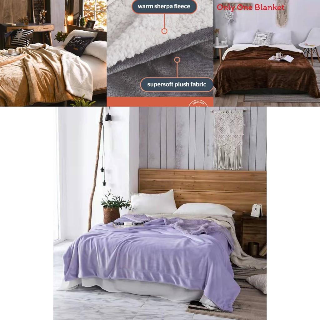Coral Fleece Double Layer Blanket With Thick Plush Fabric For Winter Home Decor